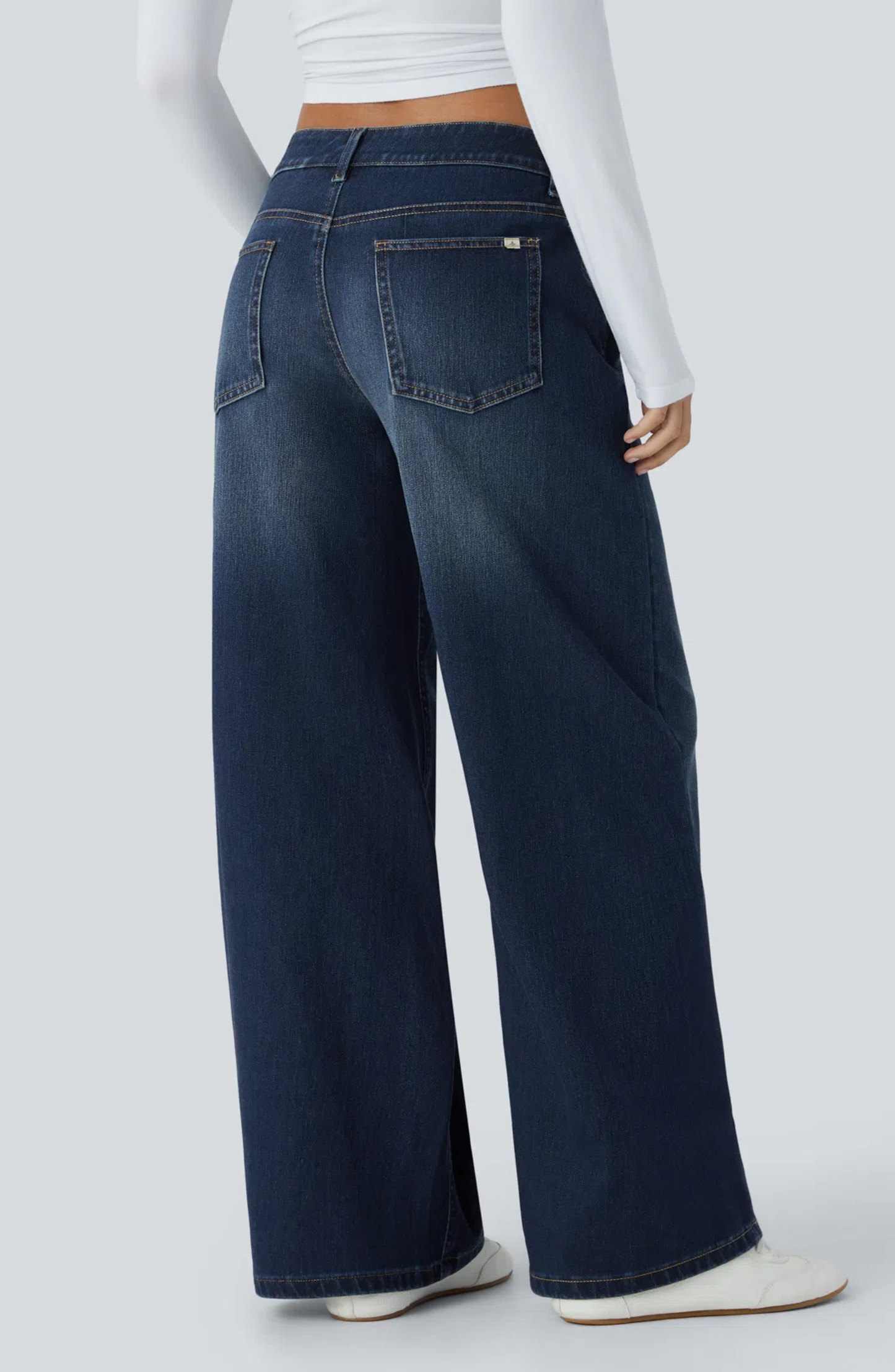 Jean large asymétrique taille basse Halara