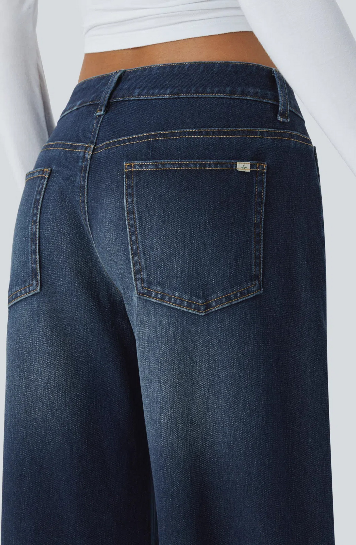 Jean large asymétrique taille basse Halara